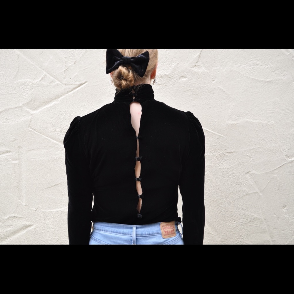 Velvet Victorian Button Down Back Top